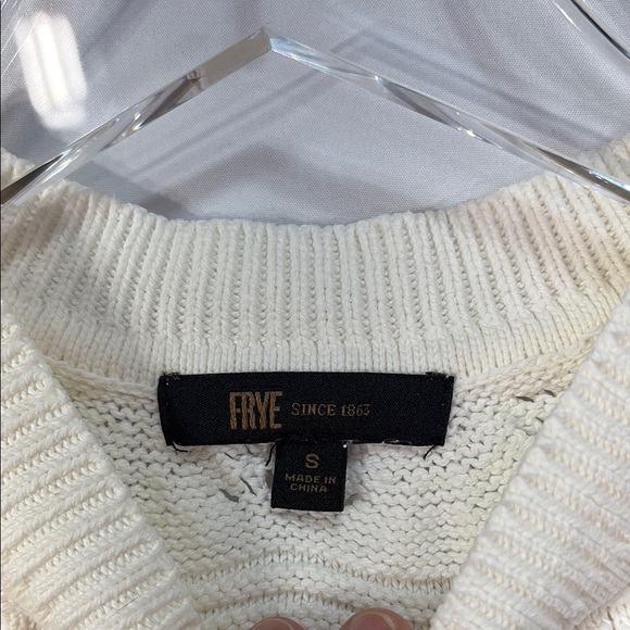 🥝Frye salt breeze  Creamy white cotton pointelle knit Sweater vest - Picture 2 of 5